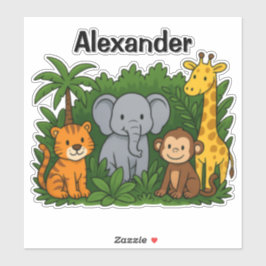 Personalized Jungle Animal Stickers – Fun & Wild Aufkleber