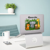 Personalized Jungle Animal Stickers – Fun & Wild  Aufkleber (Laptop auf Schreibtisch)