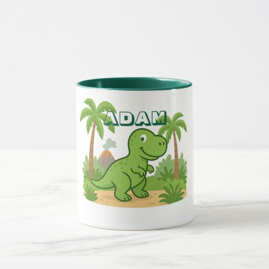 Personalized Jungle Dinosaur Mug for Kids Tasse (Zentrum)