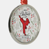 Personalized Karate Christmas Ornament for Her (Rechts)