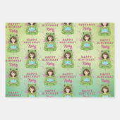 Personalized Kawaii Frog Hoodie Girl Birthday Geschenkpapier Set (Vorderseite)