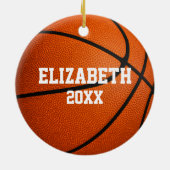 Personalized Kawaii Girls Basketball Keramik Ornament (Hinten)