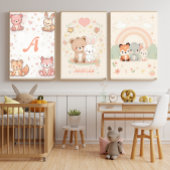 Personalized Kawaii Nursery Baby Name Poster Bilderwand Sets