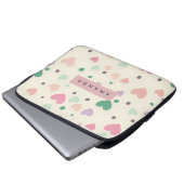 Personalized Kawaii Pastel Hearts & Dots Laptopschutzhülle (Vorne Knopf)