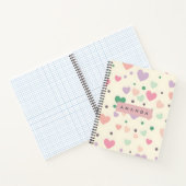 Personalized Kawaii Pastel Hearts & Dots Notizblock (Innenseite)