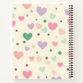 Personalized Kawaii Pastel Hearts & Dots Notizblock (Rückseite)