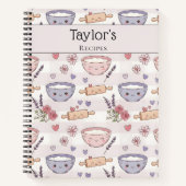 Personalized Kawaii Recipe Heart Keepsake Recipe Notizblock (Vorderseite)