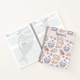 Personalized Kawaii Recipe Heart Keepsake Recipe  Notizblock