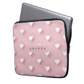 Personalized Kawaii Soft Pink Heart  Laptopschutzhülle (Vorderseite Links)