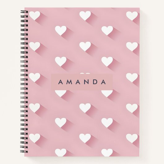 Personalized Kawaii Soft Pink Heart Notizblock (Vorderseite)