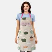 Personalized Kawaii Sushi Japanese Food Pattern Schürze (Getragen)