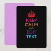Personalized KEEP CALM AND Edit Text Multicolored (Vorne/Hinten)