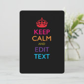 Personalized KEEP CALM AND Edit Text Multicolored (Stehend Vorderseite)