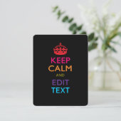 Personalized KEEP CALM AND Edit Text Multicolored (Stehend Vorderseite)