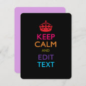 Personalized KEEP CALM AND Edit Text Multicolored (Vorne/Hinten)