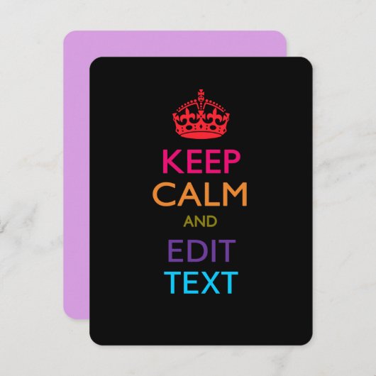 Personalized KEEP CALM AND Edit Text Multicolored (Vorne/Hinten)