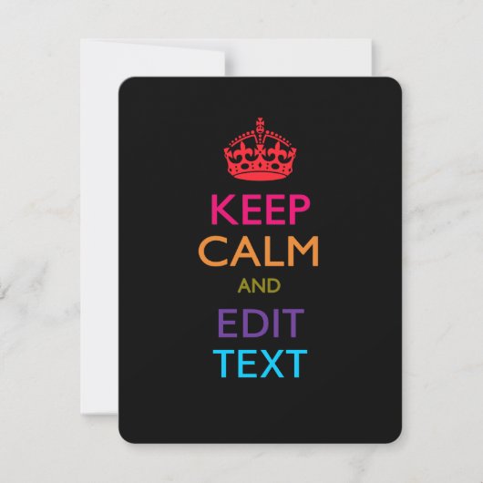 Personalized KEEP CALM AND Edit Text Multicolored (Vorderseite)