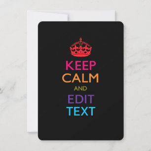 Personalized KEEP CALM AND Edit Text Multicolored