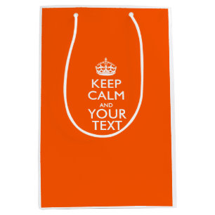 Personalized KEEP CALM AND Your Creative Text Mittlere Geschenktüte