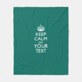 Personalized Keep Calm And Your Text Aqua Fleecedecke (Vorderseite)