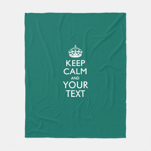 Personalized Keep Calm And Your Text Aqua Fleecedecke (Vorderseite)