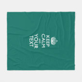 Personalized Keep Calm And Your Text Aqua Fleecedecke (Vorderseite (Horizontal))