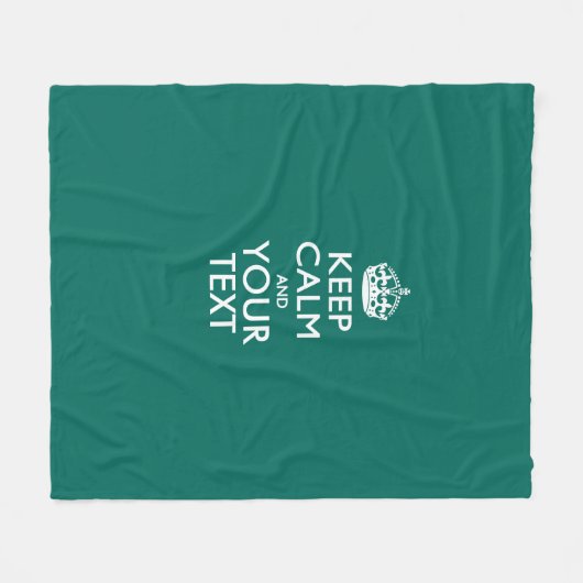 Personalized Keep Calm And Your Text Aqua Fleecedecke (Vorderseite (Horizontal))
