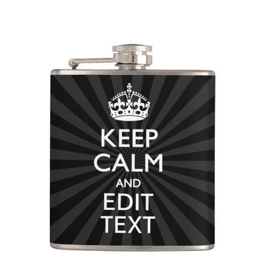 Personalized KEEP CALM and your text Creative Flachmann (Vorderseite)