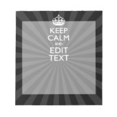 Personalized KEEP CALM and your text Creative Notizblock (Vorderseite)