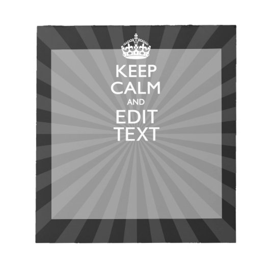Personalized KEEP CALM and your text Creative Notizblock (Vorderseite)