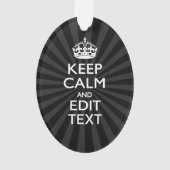 Personalized KEEP CALM and your text Creative Ornament (Vorderseite)