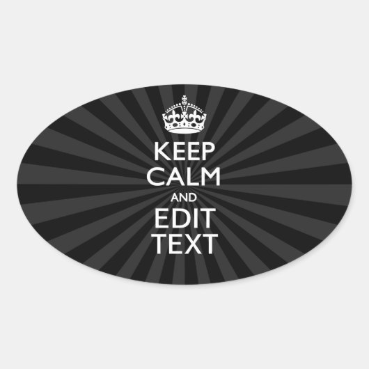 Personalized KEEP CALM and your text Creative Ovaler Aufkleber (Vorderseite)