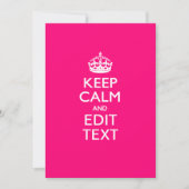 Personalized KEEP CALM AND Your Text EASILY PINK (Vorderseite)
