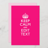 Personalized KEEP CALM AND Your Text EASILY PINK (Vorne/Hinten)