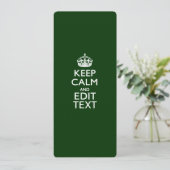 Personalized Keep Calm And Your Text Green Decor (Stehend Vorderseite)