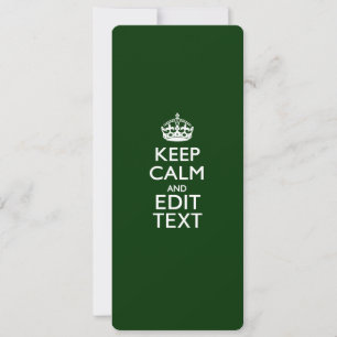 Personalized Keep Calm And Your Text Green Decor