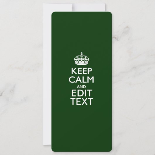 Personalized Keep Calm And Your Text Green Decor (Vorderseite)