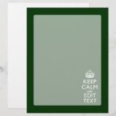 Personalized Keep Calm And Your Text Green Decor (Vorne/Hinten)