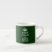 Personalized Keep Calm And Your Text Green Decor Espressotasse (Rechts)