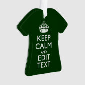 Personalized Keep Calm And Your Text Green Decor Ornament (Vorderseite)