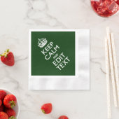 Personalized Keep Calm And Your Text Green Decor Serviette (Beispiel)
