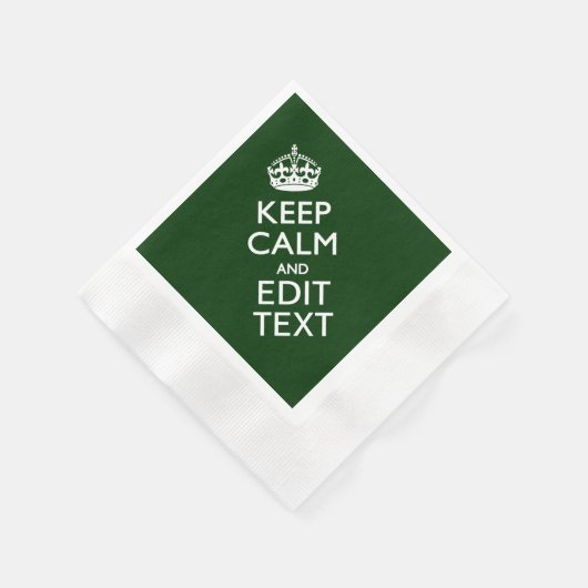 Personalized Keep Calm And Your Text Green Decor Serviette (Ecke)