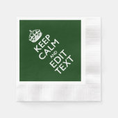 Personalized Keep Calm And Your Text Green Decor Serviette (Vorderseite)