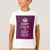 Personalized KEEP CALM and Your Text on Pink T-Shirt (Vorderseite)
