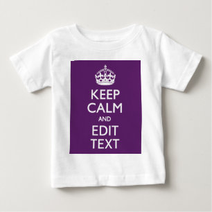 Personalized KEEP CALM AND Your Text on Purple Baby T-shirt