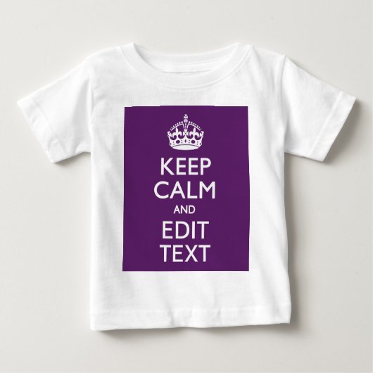Personalized KEEP CALM AND Your Text on Purple Baby T-shirt (Vorderseite)