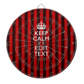 Personalized Keep Calm Your Text on Red Stripes Dartscheibe (vorne)