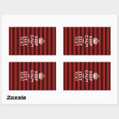 Personalized Keep Calm Your Text on Red Stripes Rechteckiger Aufkleber (Blatt)