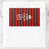 Personalized Keep Calm Your Text on Red Stripes Rechteckiger Aufkleber (Tasche)