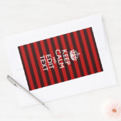Personalized Keep Calm Your Text on Red Stripes Rechteckiger Aufkleber (Umschlag)